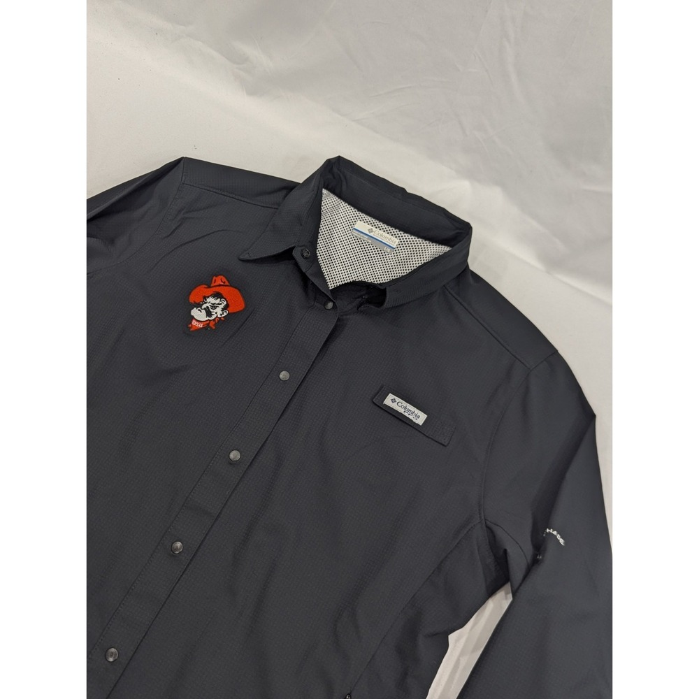 Columbia PFG Omni Shade Shirt Womens Large Shirt Oklahoma State Cowboys Black